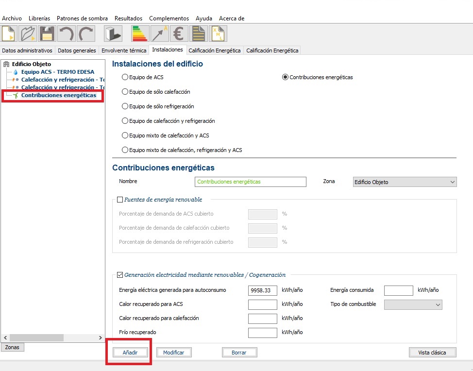 Introducción de instalación fotovoltaica para CE3X paso 3